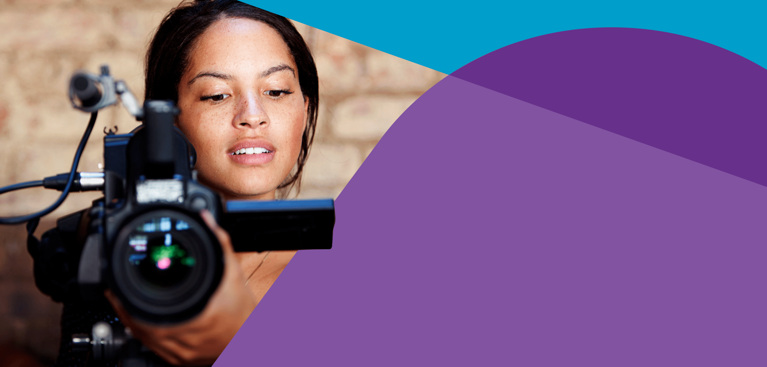 Woman holding video camera